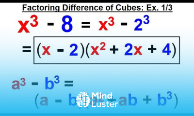 Algebra Ch 6 Factoring 53 of 55 How to factor the difference of cubes