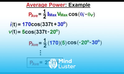 Electrical Engineering Ch 12 AC Power 5 of 38 Average Power Example