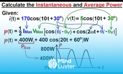 Electrical Engineering Ch 12 AC Power 7 of 38 Calculate the Instantaneous and Average Power