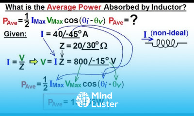 Electrical Engineering Ch 12 AC Power 9 of 38 Ave Power Absorbed by Inductor