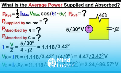 Electrical Engineering Ch 12 AC Power 10 of 38 What is Average Power Supplied and Absorbed 26 5