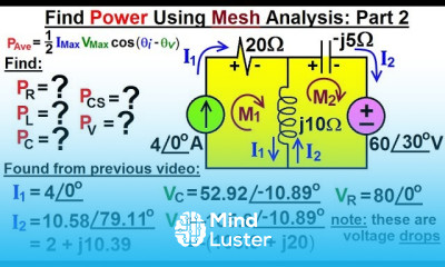 Electrical Engineering Ch 12 AC Power 13 of 38 How to find Power Using Mesh Analysis Part 2