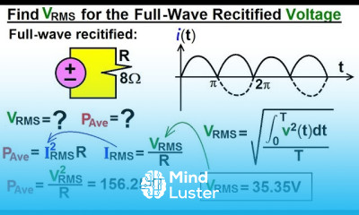 Electrical Engineering Ch 12 AC Power 26 of 58 Find V RMS for Full Wave Rectified Voltage