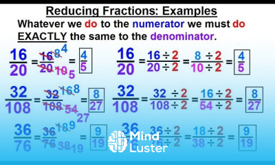 Algebra Ch 0 5 Basic Concepts 4 of 26 Reducing Fractions Examples
