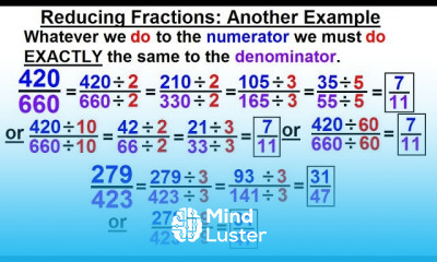 Algebra Ch 0 5 Basic Concepts 5 of 26 Reducing Fractions Another Example