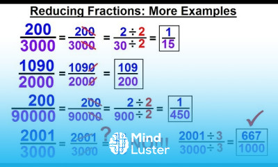 Algebra Ch 0 5 Basic Concepts 6 of 26 Reducing Fractions More Examples