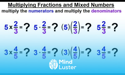 Algebra Ch 0 5 Basic Concepts 11 of 26 Multiplying Fractions and Mixed Numbers