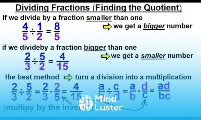 Algebra Ch 0 5 Basic Concepts 12 of 26 How to Divide Fractions Finding the Quotient