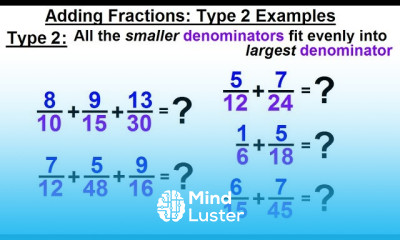 Algebra Ch 0 5 Basic Concepts 16 of 26 Adding Fractions Method 2 Examples