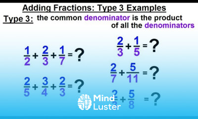 Algebra Ch 0 5 Basic Concepts 17 of 26 Adding Fractions Method 3 Examples