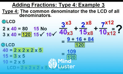 Algebra Ch 0 Basic Concepts 21 of 26 Add Subtract Fractions Method 4 Example 3