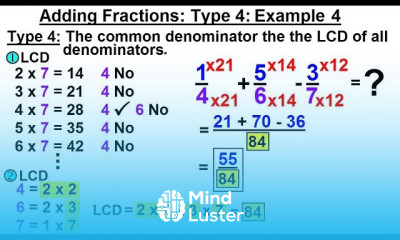 Algebra Ch 0 Basic Concepts 22 of 26 Add Subtract Fractions Method 4 Example 4