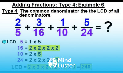 Algebra Ch 0 Basic Concepts 24 of 26 Add Subtract Fractions Method 4 Example 6