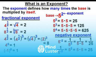 Algebra Ch 0 6 Basic Concepts 13 of 36 What is an Exponent