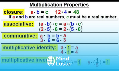 Algebra Ch 0 6 Basic Concepts 17 of 36 Multiplication Properties
