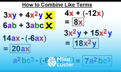 Algebra Ch 0 6 Basic Concepts 25 of 36 How to combine Like Terms