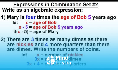 Algebra Ch 0 6 Basic Concepts 33 of 36 Algebraic Expressions in Combination Set 2