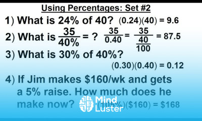 Algebra Ch 0 6 Basic Concepts 36 of 36 Using Percentages Set 2