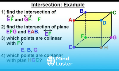 Geometry Ch 1 Basic Concepts 4 of 49 Intersection Example