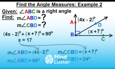 Geometry Ch 1 Basic Concepts 21 of 49 Find the Angle Measures Example 2