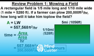 Geometry Ch 1 Basic Concepts 35 of 49 Review Problem 1 Mowing a Field
