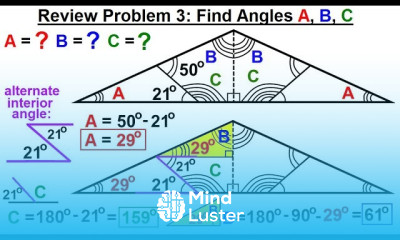 Geometry Ch 1 Basic Concepts 37 of 49 Review Problem 3 Finding Angles A B C