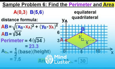 Geometry Ch 1 Basic Concepts 40 of 49 Review Problem 6 Find Perimeter and Area