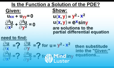 Math Partial Differential Eqn Ch 1 Introduction 7 of 42 Is the Function a Solution of PDE