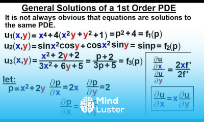 Math Partial Differential Eqn Ch 1 Introduction 17 of 42 General Solution of a 1st Order PDE