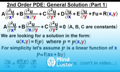 Math Partial Differential Eqn Ch 1 Introduction 26 of 42 2nd PDE General Form