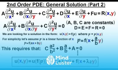 Math Partial Differential Eqn Ch 1 Introduction 27 of 42 2nd PDE General Form part 2