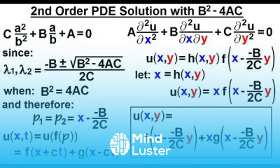 Math Partial Differential Eqn Ch 1 Introduction 30 of 42 2nd Order PDE B 2 4AC