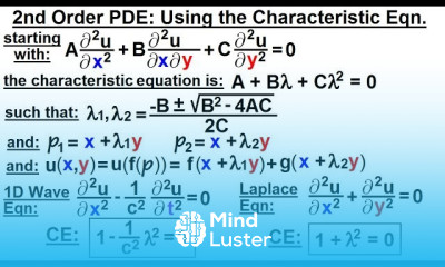 Math Partial Differential Eqn Ch 1 Introduction 31 of 42 2nd Using Characteristic Eqn
