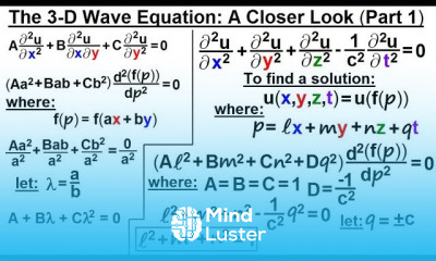 Math Partial Differential Eqn Ch 1 Introduction 36 of 42 3 D Wave Equation Part 1