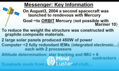 Astronomy Ch 10 Mercury 34 of 42 Messenger Key Information