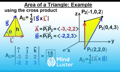 Calculus 3 Vector Calculus in 3 D 27 of 35 Area of a Triangle Example