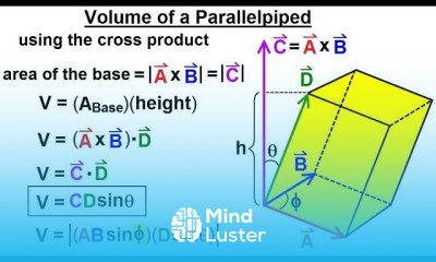 Calculus 3 Vector Calculus in 3 D 29 of 35 Volume of a Parallelpiped