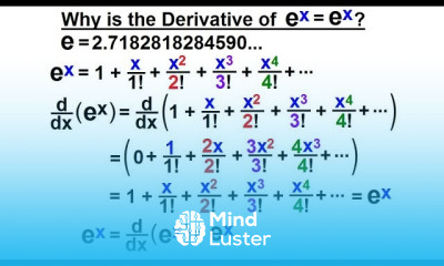 Calculus 1 Ch 5 1 Derivative of e x and lnx 7 of 24 Why is the Derivative of e x e x