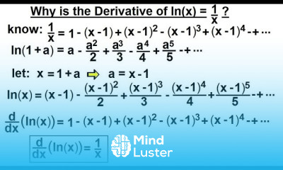 Calculus 1 Ch 5 1 Derivative of e x and lnx 8 of 24 Why is the Derivative of ln x 1 x