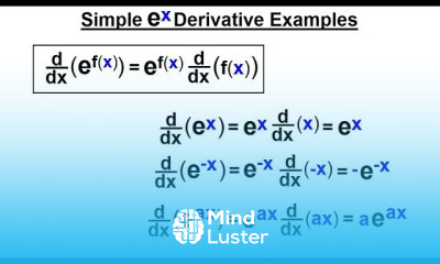 Learn Calculus 1 Ch 5 1 Derivative of e x and lnx 9 of 24 Simple e x ...