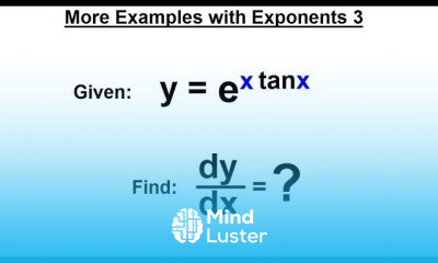 Calculus 1 Ch 5 1 Derivative of e x and lnx 22 of 24 More Examples with Exponents 3