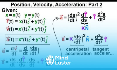 Calculus 3 Vector Calculus Motion in Plane 9 of 15 Position Velocity Acceleration Part 2