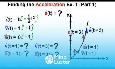 Calculus 3 Vector Calculus Motion in Plane 12 of 15 Finding the Acceleration Ex 1 Part 1