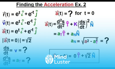 Calculus 3 Vector Calculus Motion in Plane 14 of 15 Finding the Acceleration Ex 2