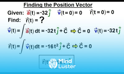 Calculus 3 Vector Calculus Motion in Plane 15 of 15 Finding the Position Vector