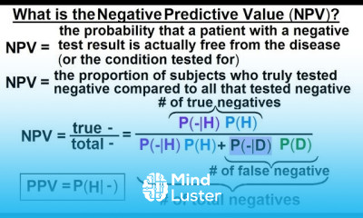 Prob Stats Bayes Theorem 15 of 24 What is Negative Predictive Value NPV