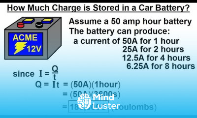 Physics E M Ch 41 1 Ohm s Law 39 of 42 How much Charge is Stored in a Car Battery
