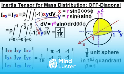 Calculus 3 Tensors 23 of 45 The Inertia Tensor for a Mass Distribution OFF Diagonal