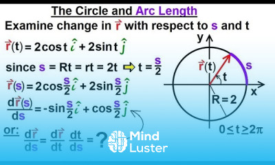 Calculus 3 Vector Calculus in 2D 28 of 39 The Circle and Finding Arc Length