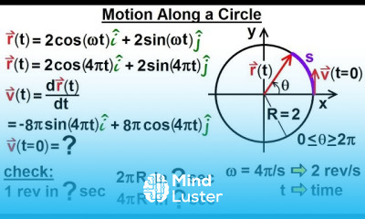 Calculus 3 Vector Calculus in 2D 29 of 39 Motion Along a Circle